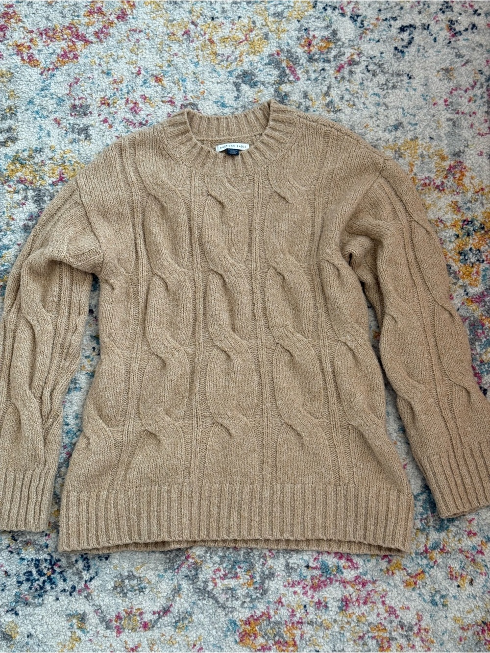 American Eagle Outfitters Women’s Cable Knit Crewneck Sweater Size XS